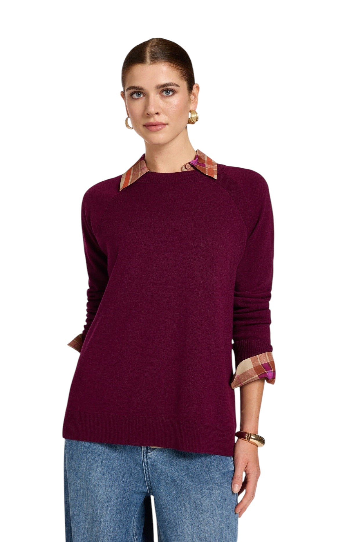 Maglia girocollo Elena Mirò donna M094Z000859N0A2 in misto lana Bordeaux