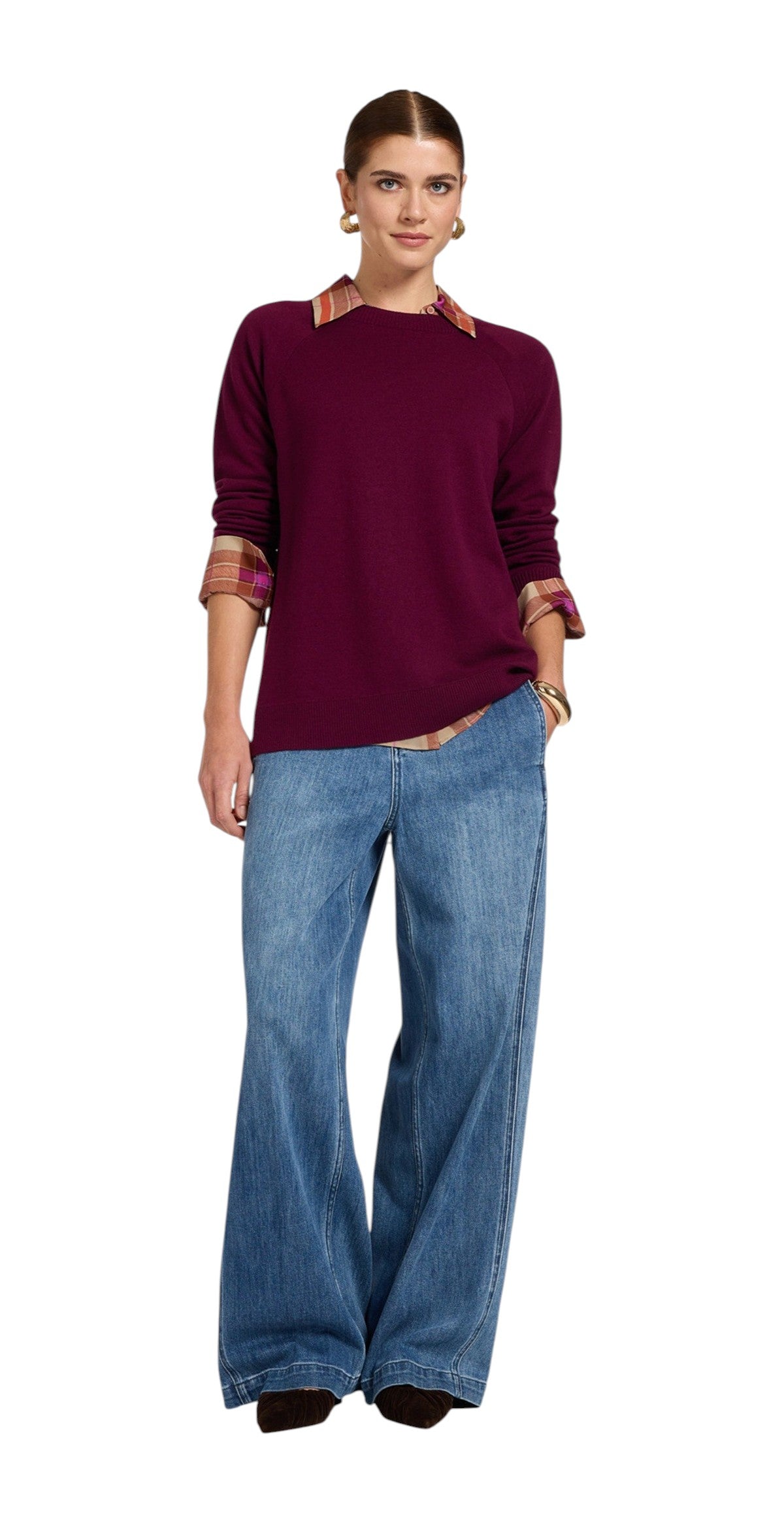 Maglia girocollo Elena Mirò donna M094Z000859N0A2 in misto lana Bordeaux