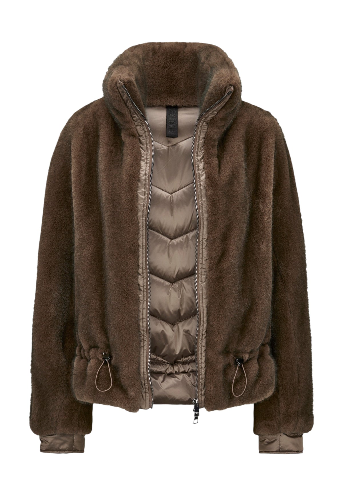 Giubbino MILESTONE donna DENISE 22 ecopelliccia trapuntata Taupe