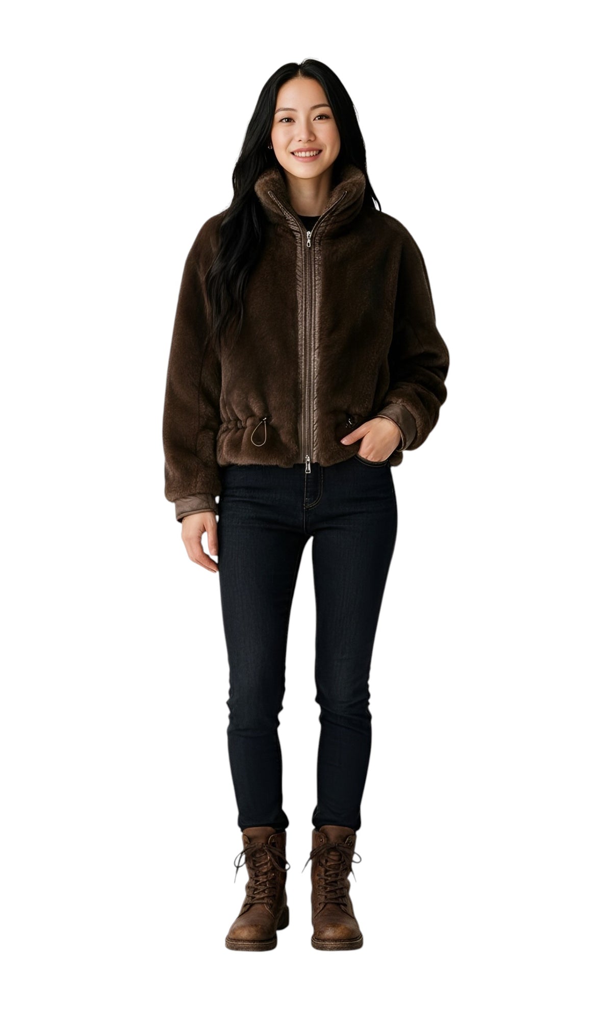 Giubbino MILESTONE donna DENISE 22 ecopelliccia trapuntata Taupe