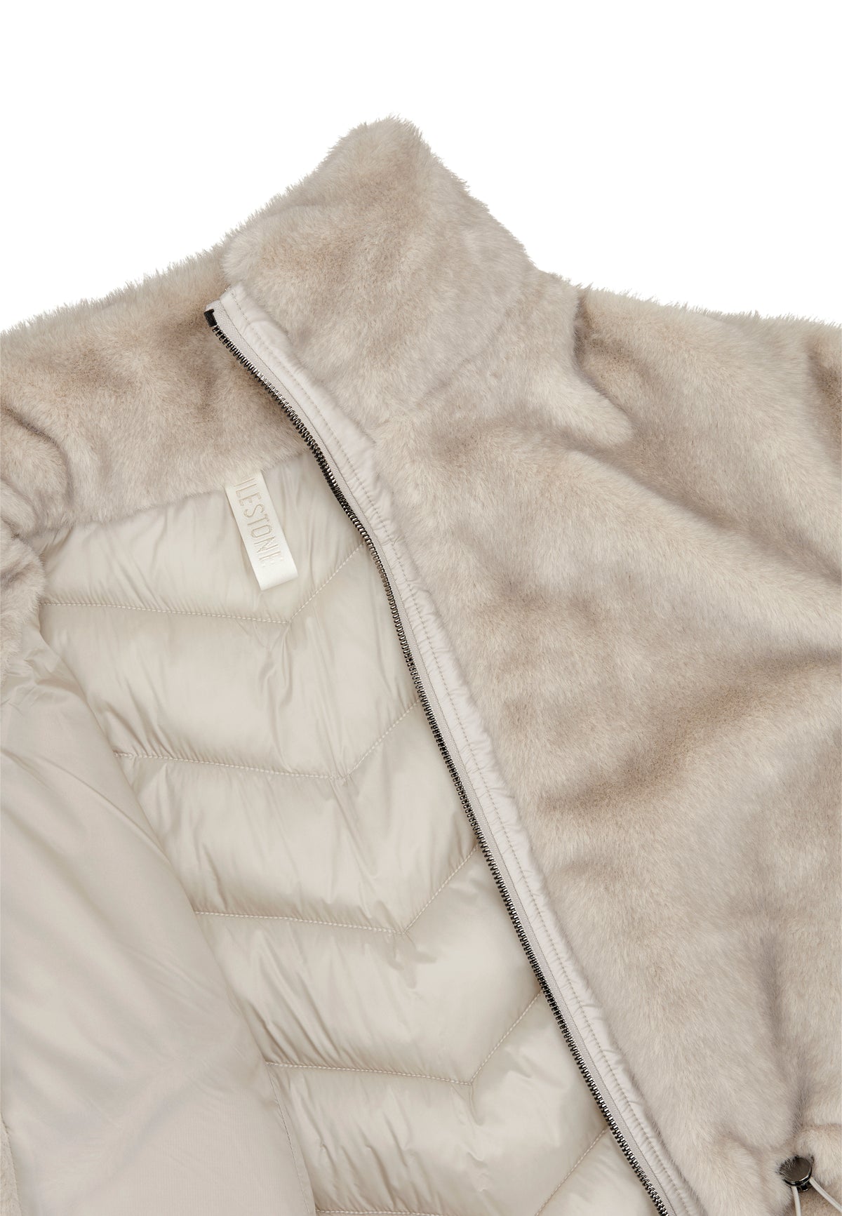 Giubbino MILESTONE donna DENISE 71 ecopelliccia trapuntata Stone Beige