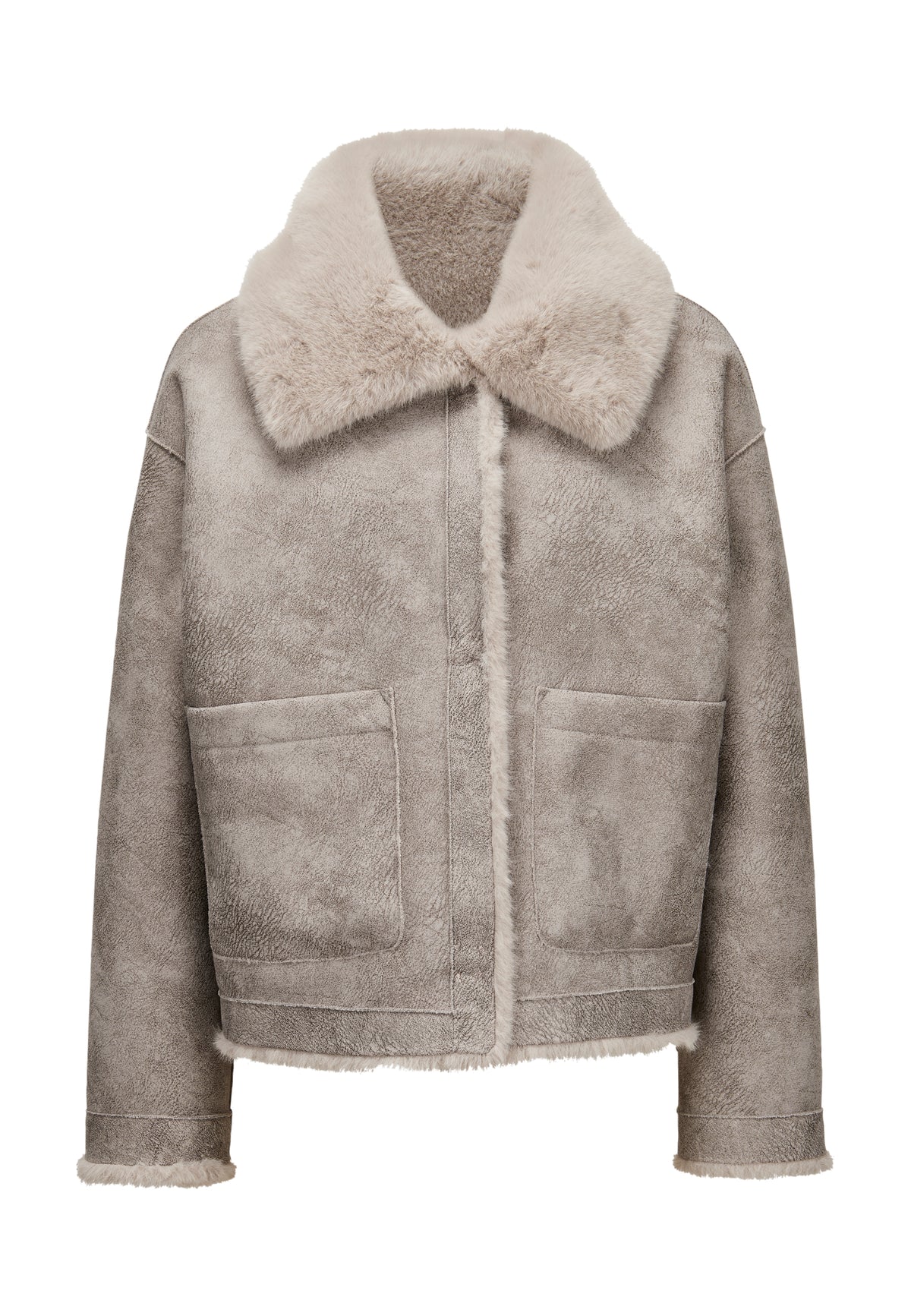 Giubbino MILESTONE donna NENA 73 ecopelliccia reversibile Stone Beige