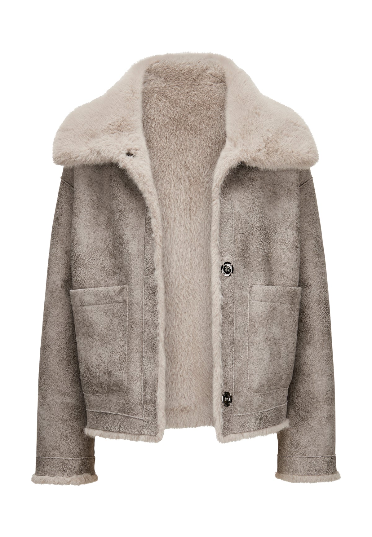 Giubbino MILESTONE donna NENA 73 ecopelliccia reversibile Stone Beige