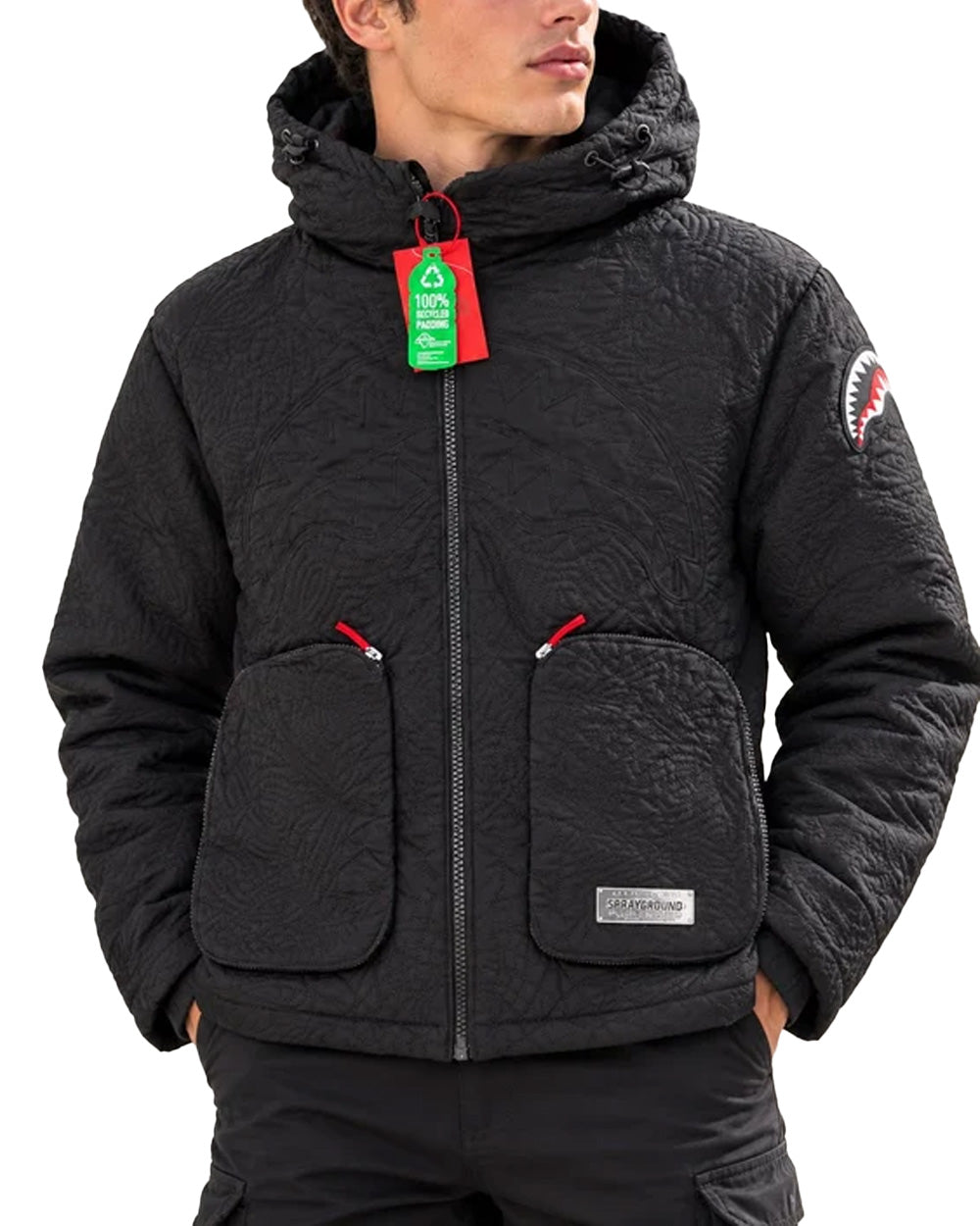 Giubbino SPRAYGROUND uomo PUFFER MONOGRAM JACKET SP983 Nero
