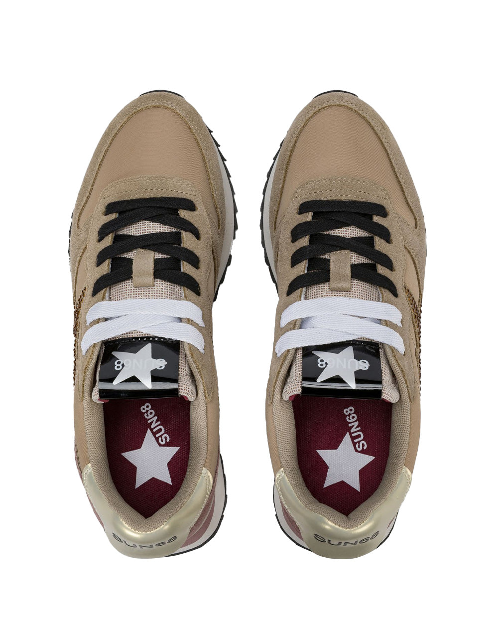 Sneakers SUN68 donna Stargirl Strass BZ46223 Beige