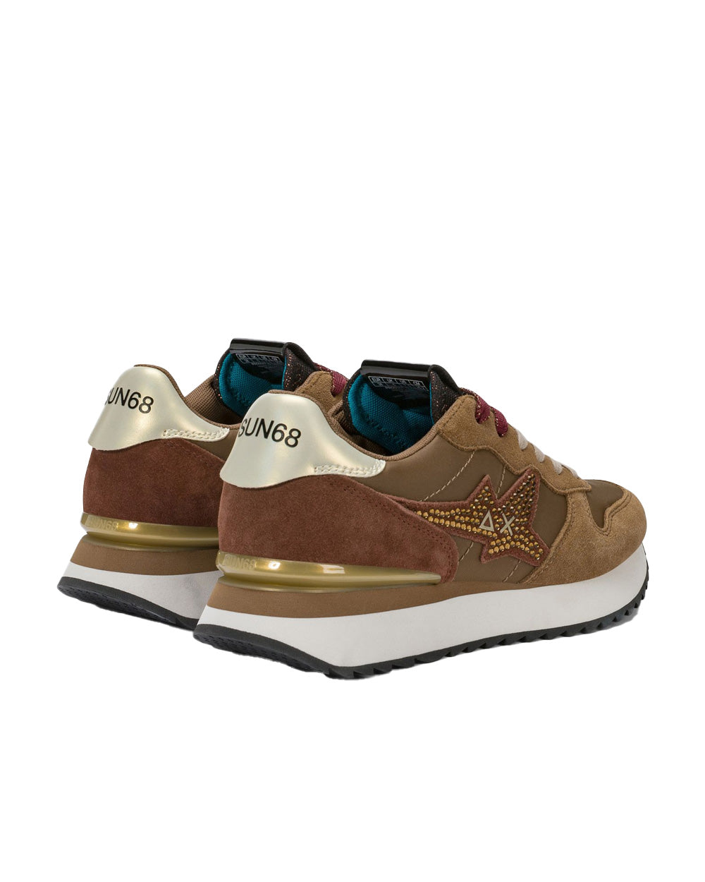 Sneakers SUN68 donna Stargirl Strass BZ46223 Marrone