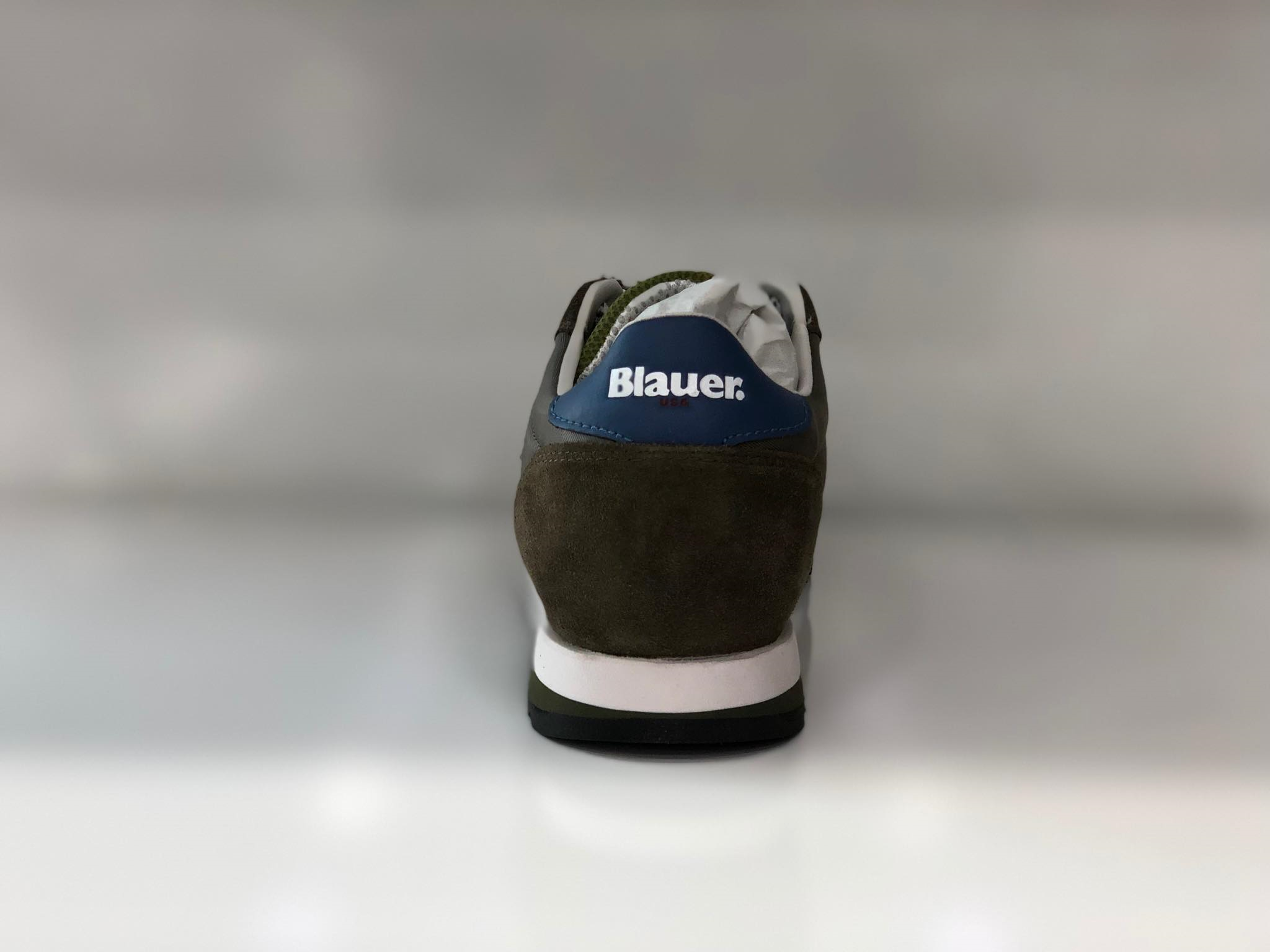 Sneakers "Quincy01/NylMilitary Green" in Pelle Scamosciata e Nylon