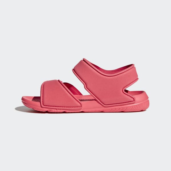Sandalo Adidas Bambino rosso con Chiusura in Velcro e Logo Laterale