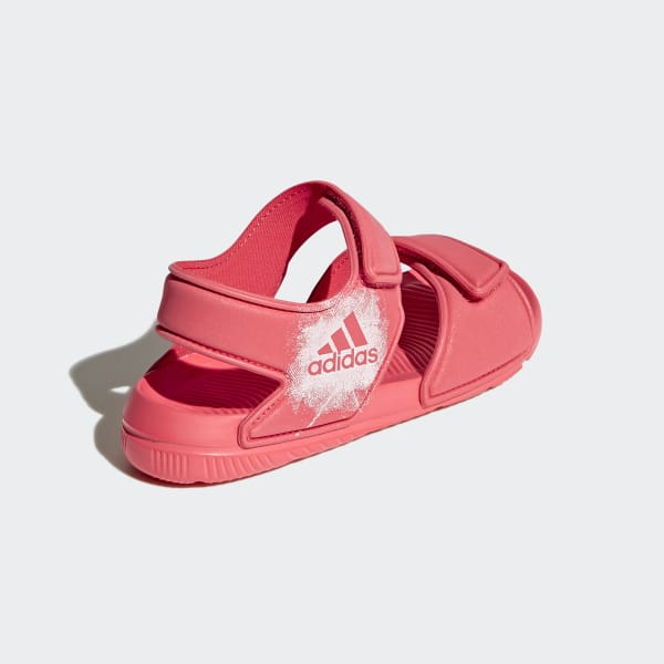 Sandalo Adidas Bambino rosso con Chiusura in Velcro e Logo Laterale