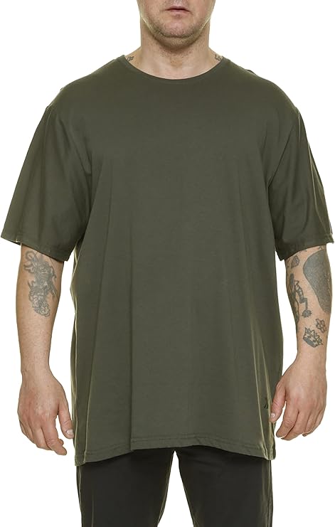 T-shirt Uomo Taglie Forti in Cotone verde militare Oversize