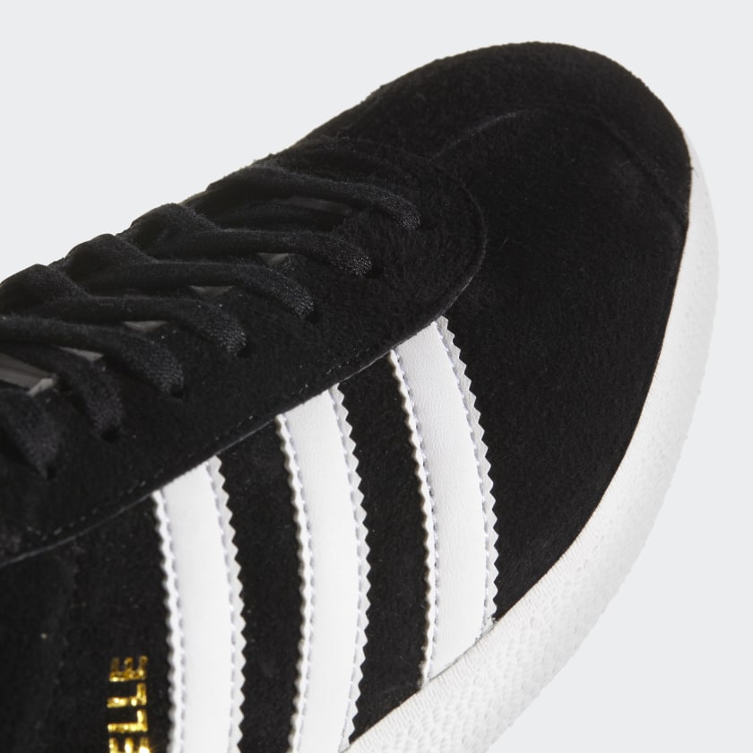 Scarpa "Gazelle" Uomo Nera in Pelle Scamosciata con Dettagli Bianchi