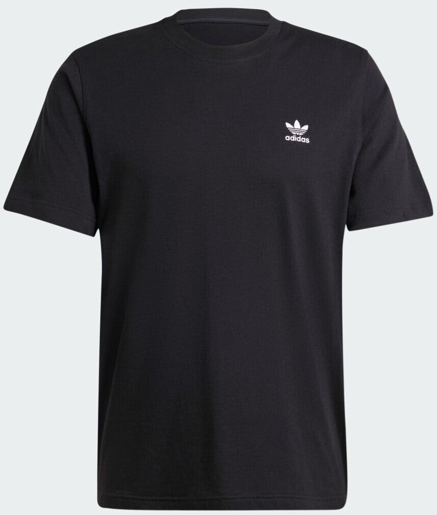 T-shirt Nera Uomo in Cotone con Logo Adidas Ricamato bianco