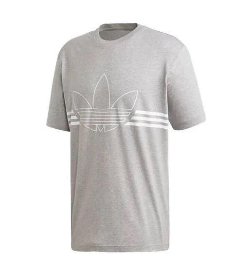 T-shirt grigia Uomo in Cotone con Logo Adidas Ricamato bianco