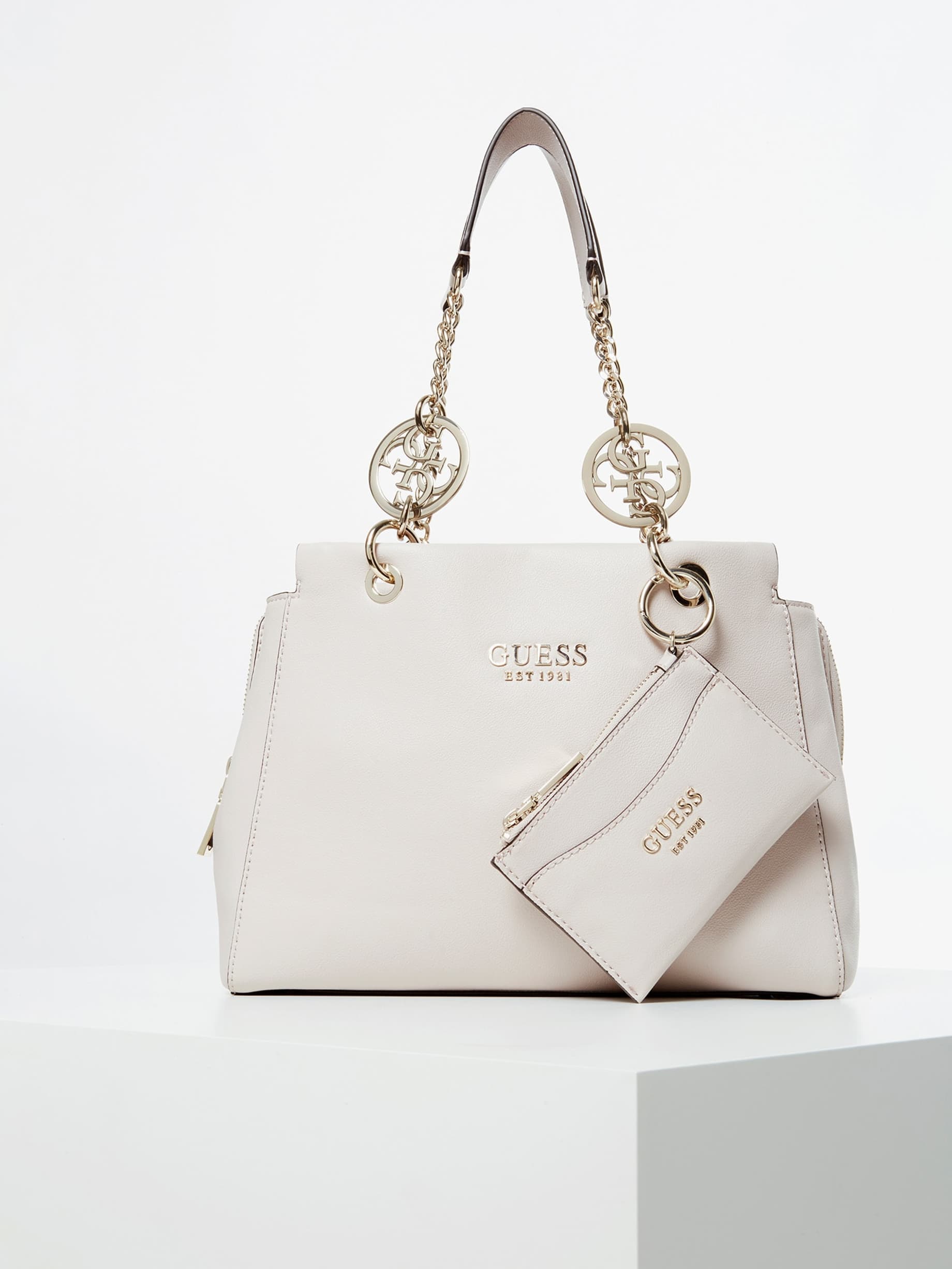 Borsa a spalla "Tara Hobo Bag" bianco Moonstone con Pochette