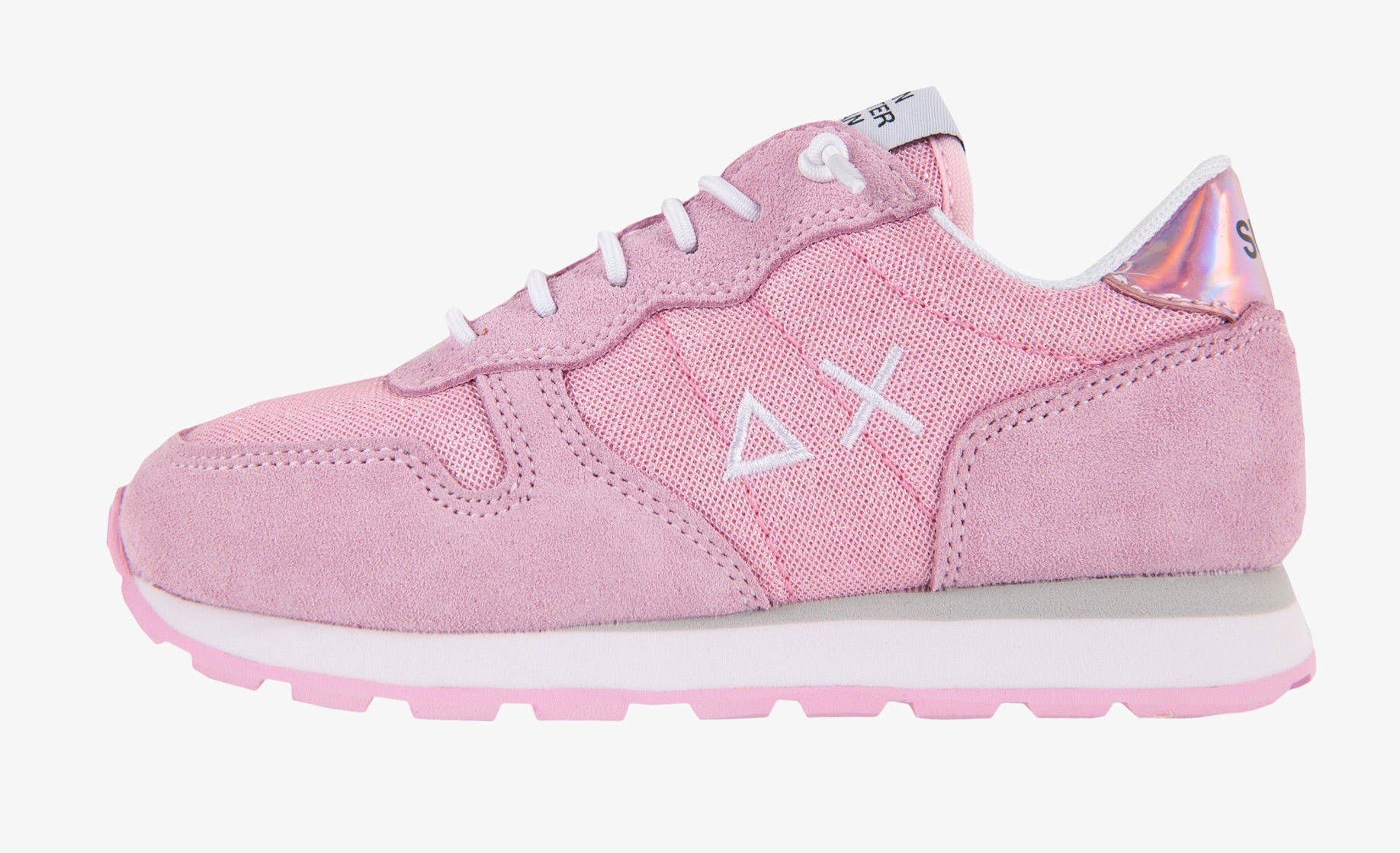 Sneakers Bambina Sun68 Rosa con Dettagli Laminati e Logo Ricamato