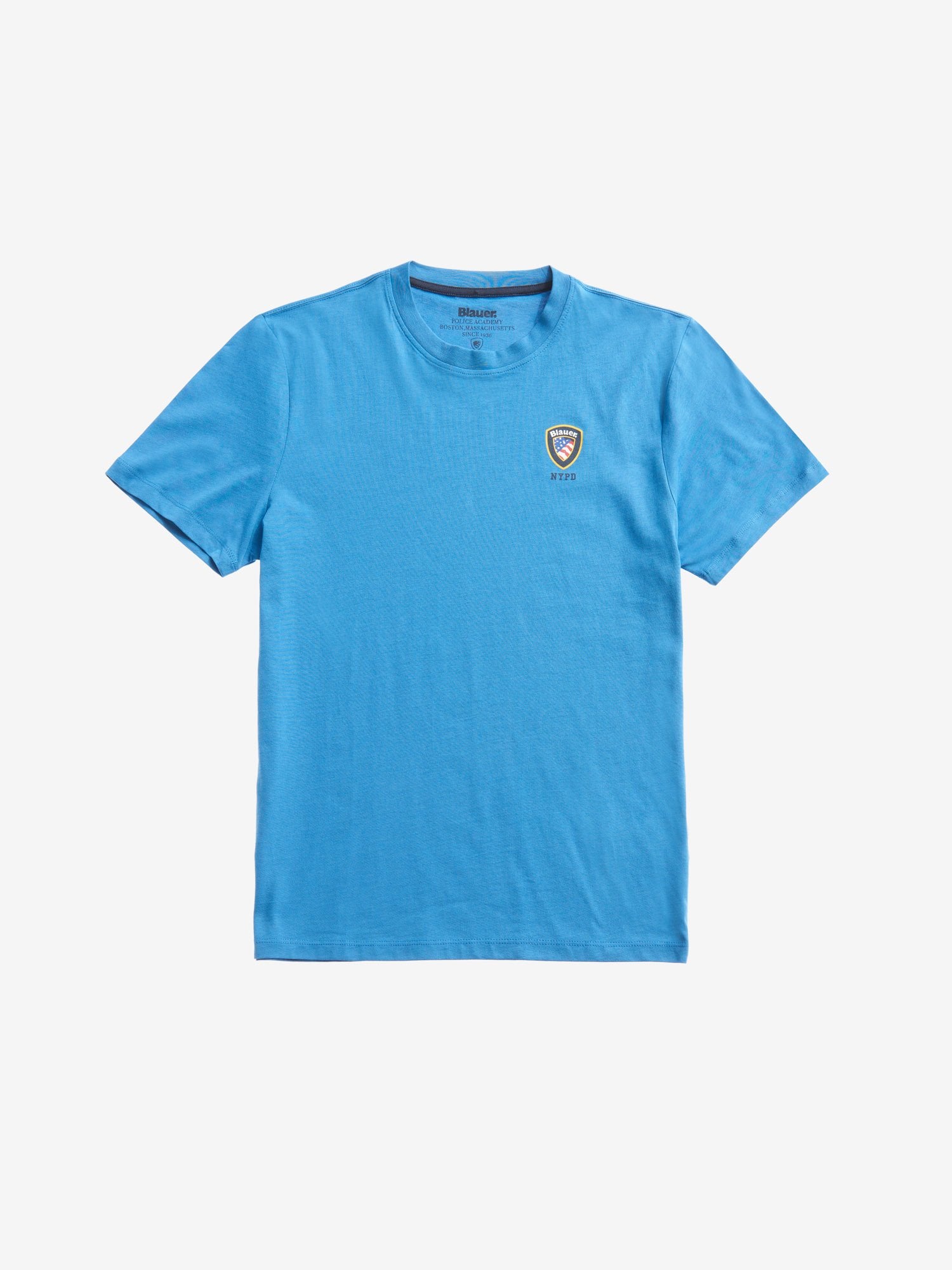 T-shirt "NYPD" Azzurra con Logo Ricamato