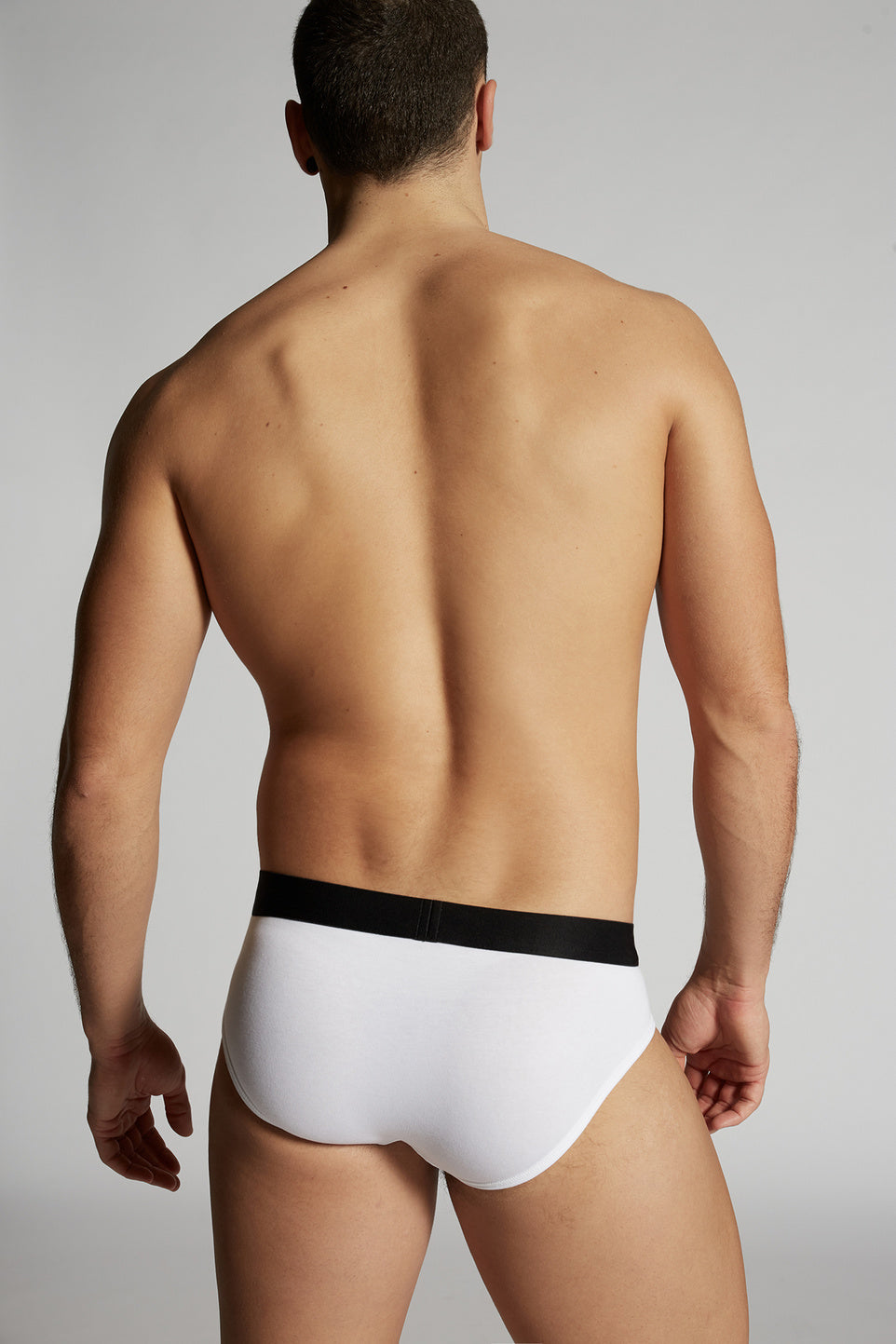 Set 2 Slip bianchi Dsquared2 da Uomo - Fascia Elastica nera con Logo