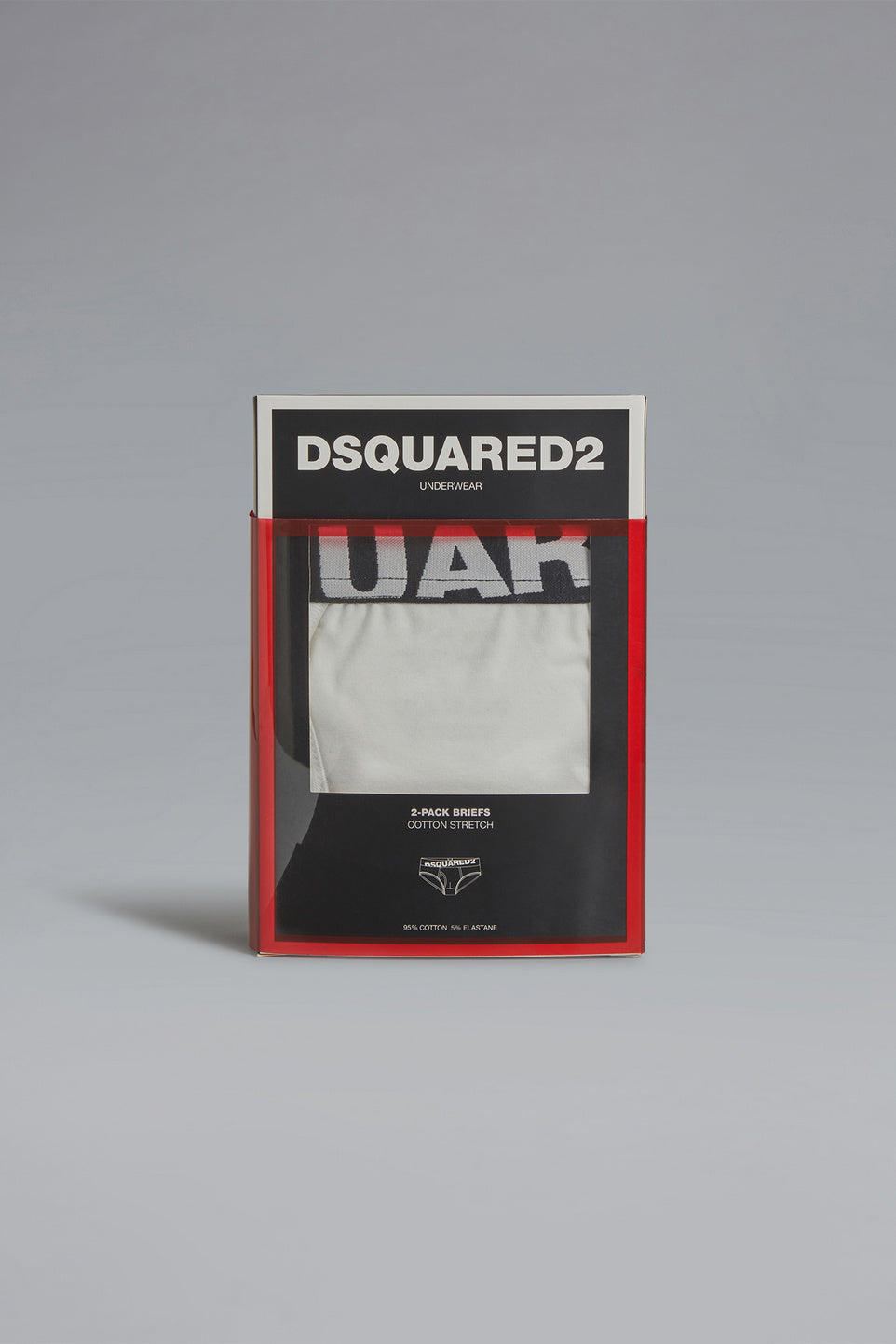 Set 2 Slip bianchi Dsquared2 da Uomo - Fascia Elastica nera con Logo