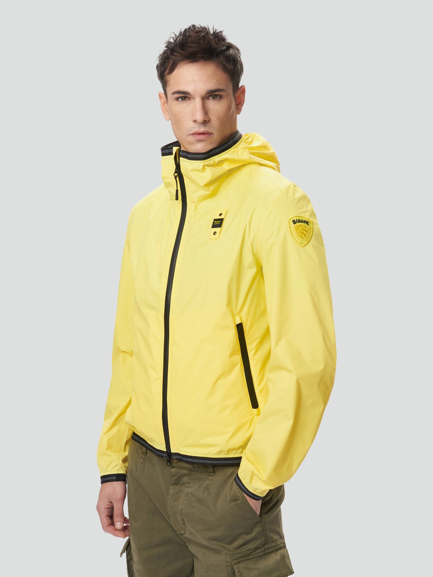 Giubbino Antivento Giallo "Farrin" in Nylon Leggero
