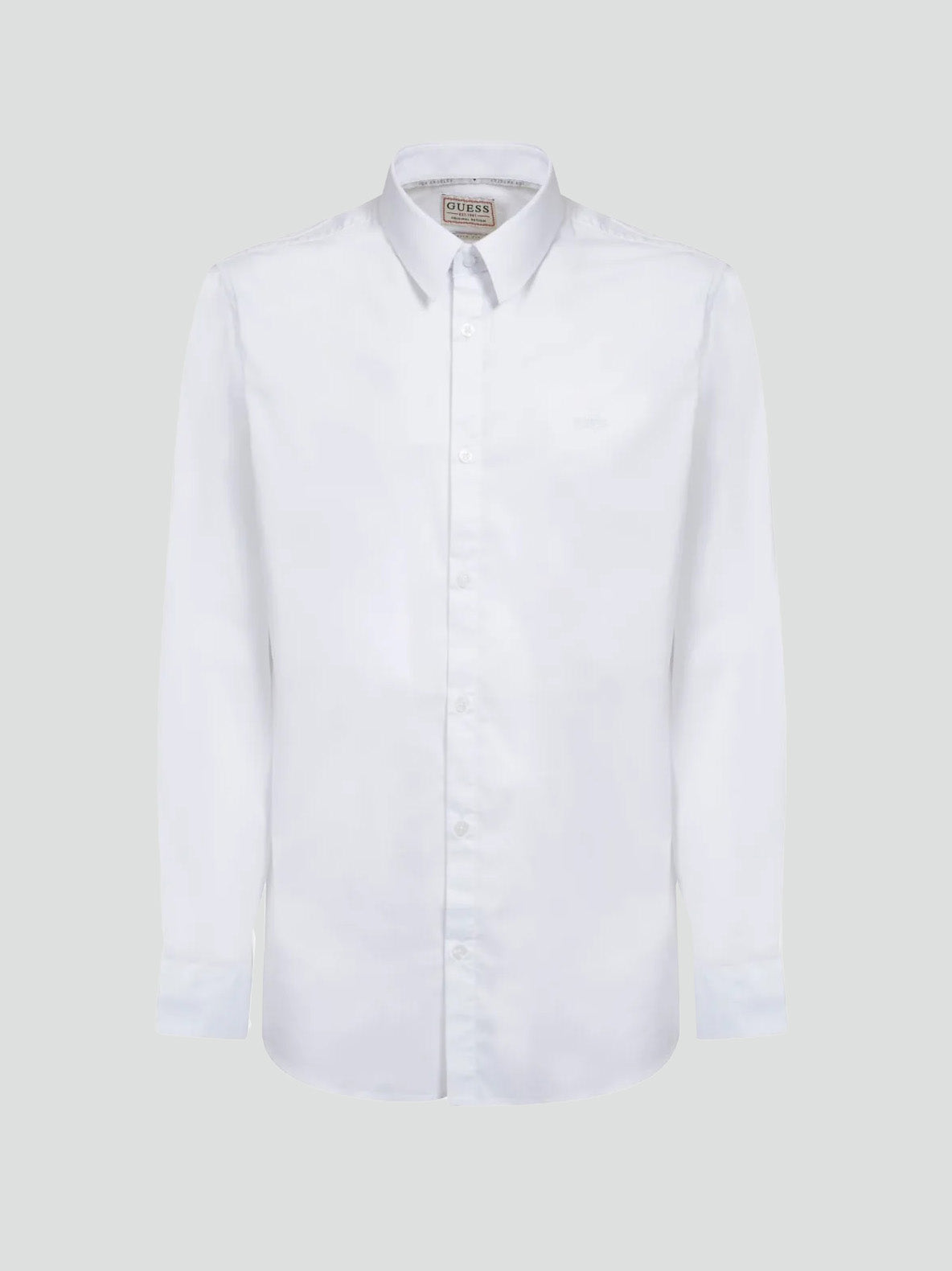 Camicia Slim Fit bianco in Cotone Stretch con Collo Classico