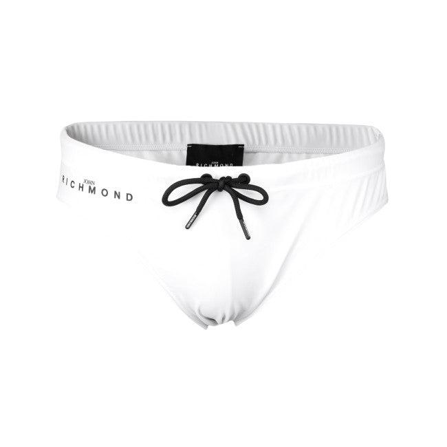 Costume da bagno slip bianco con Logo RICH a Contrasto