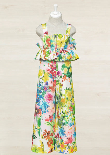 Tuta Intera Bambina Abel & Lula Multicolor con Stampa Floreale