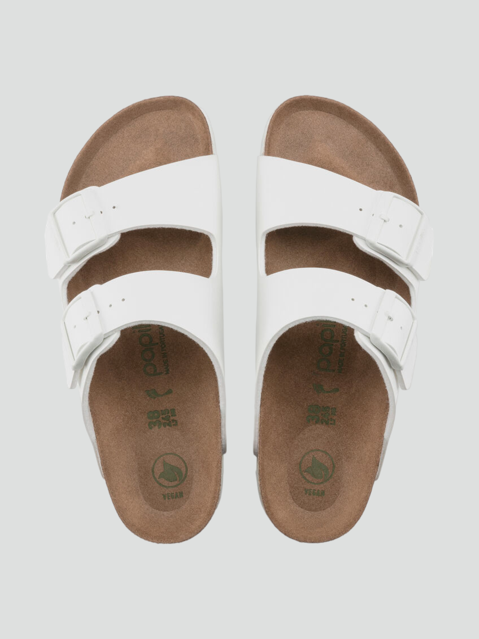 Sandali "Arizona Papillio" bianchi con Suola Platform e Doppia Fascia