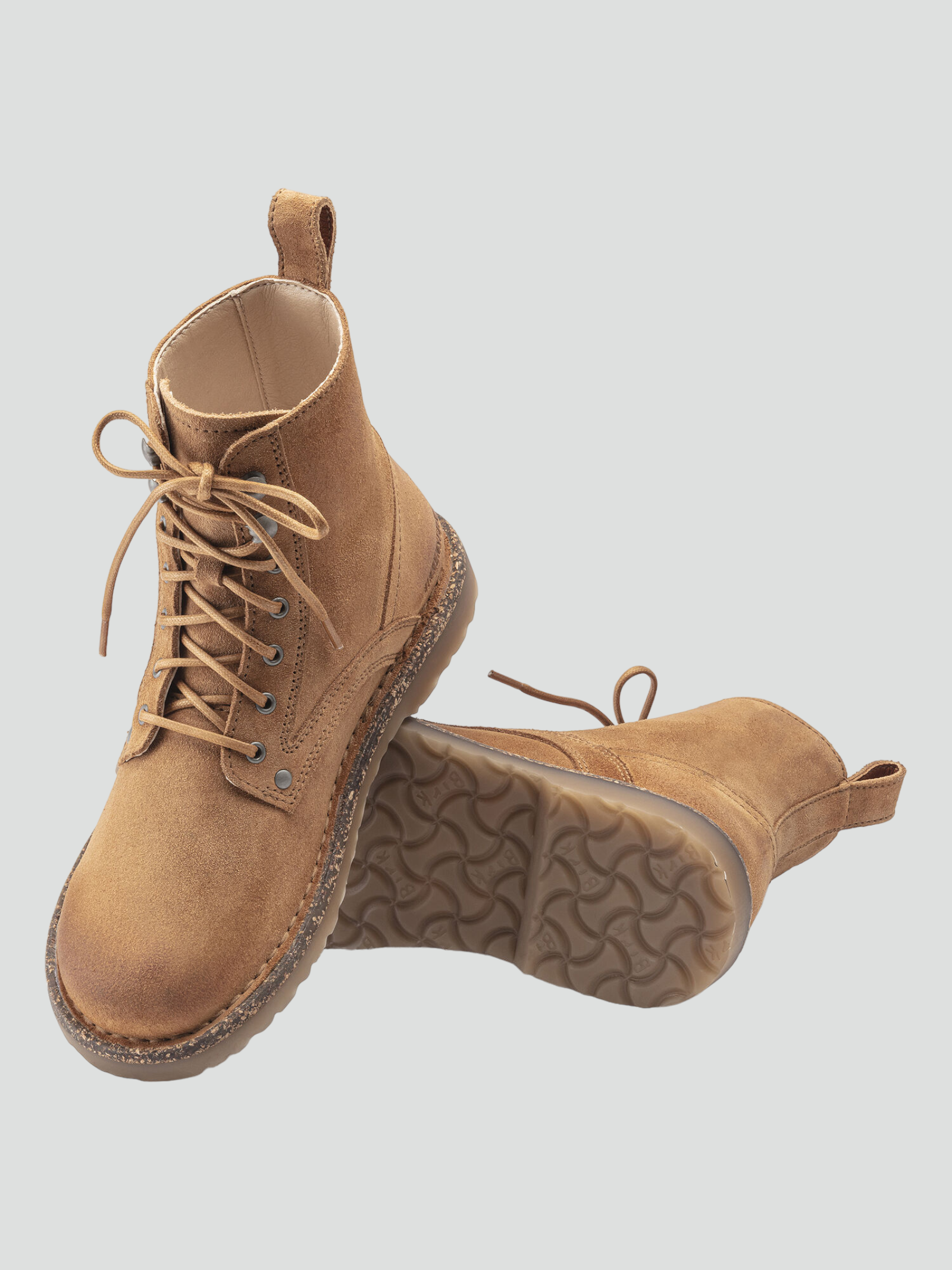 Stivaletti "Bryson" Nocciola in Pelle Scamosciata con Allacciatura Alta