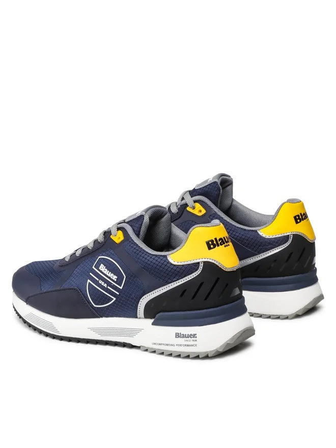 Sneakers "Hoxie" Blu con Dettagli Gialli