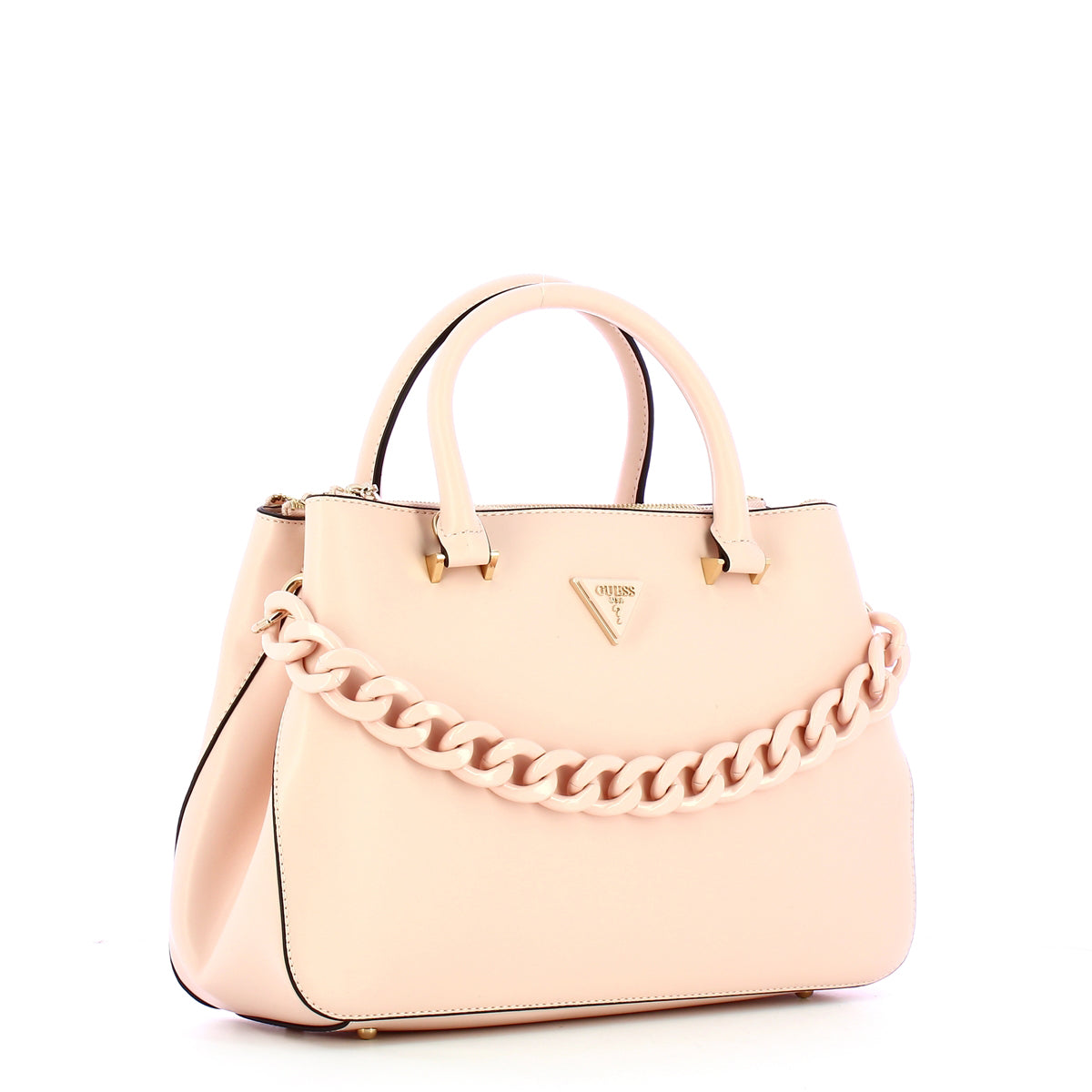 Borsa a Mano "Corina" Pale Rose in Similpelle Liscia con Catena