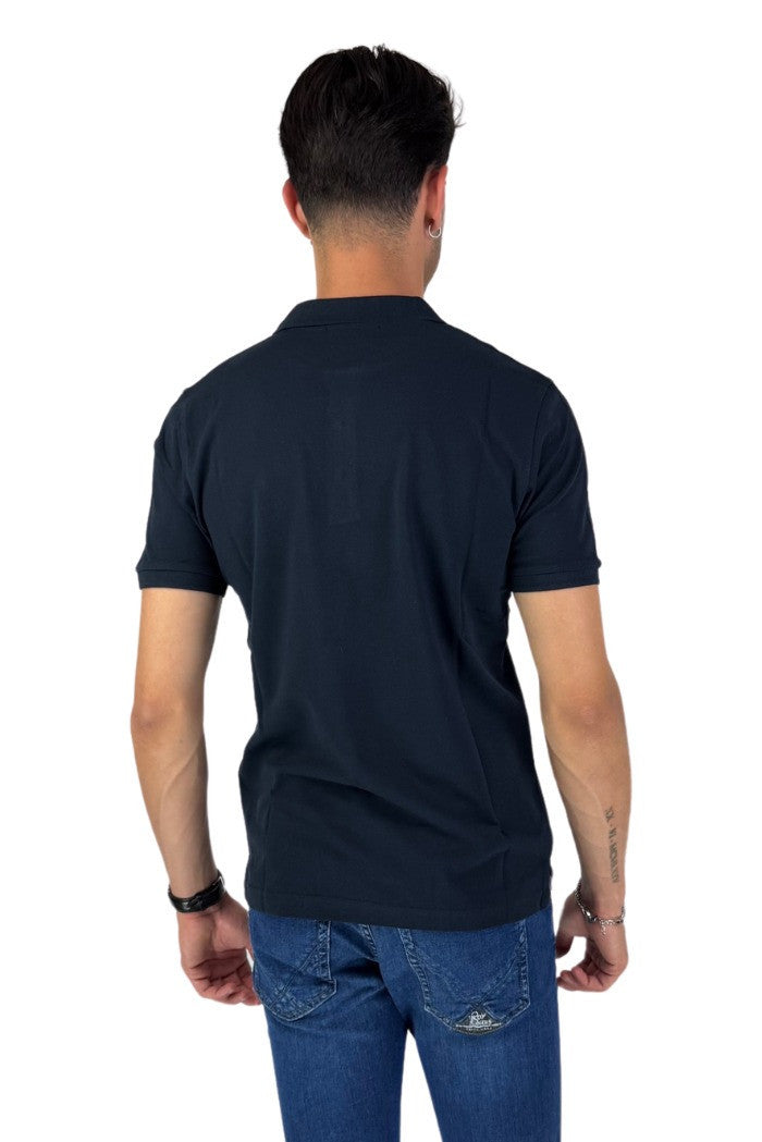 Polo Blu in Piquet di Cotone con Colletto Classico
