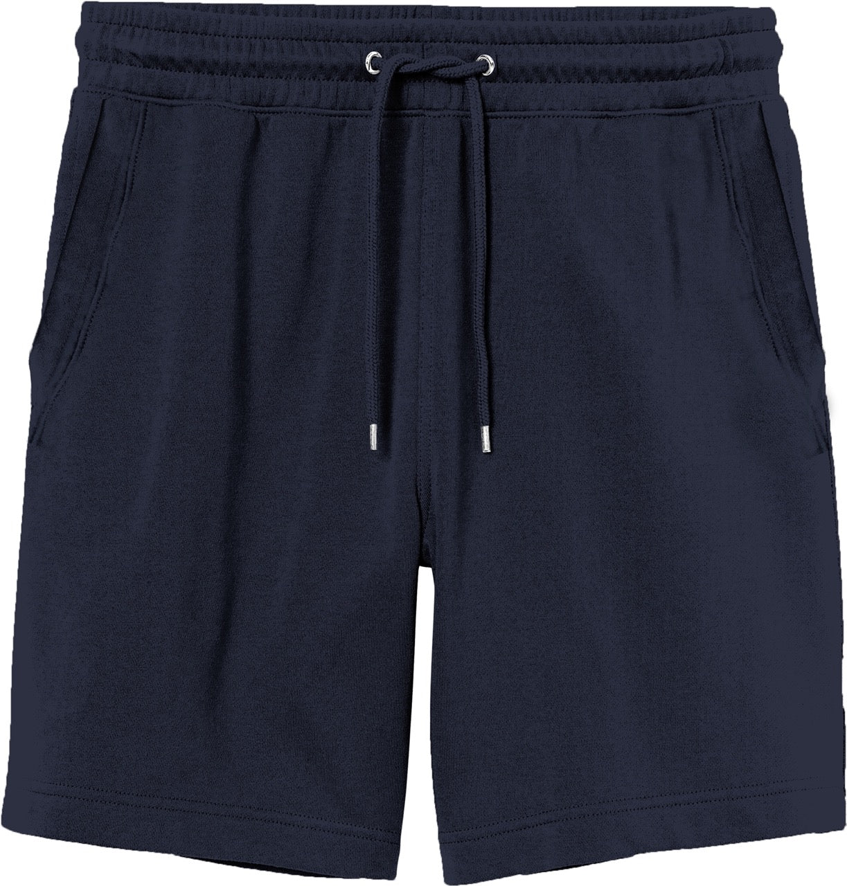Bermuda in Felpa Blu con Coulisse Regolabile e Tasche Laterali