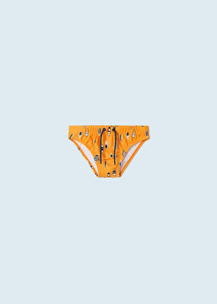 Slip Mare Bambino Giallo con Stampa Surf e Laccetto Regolabile