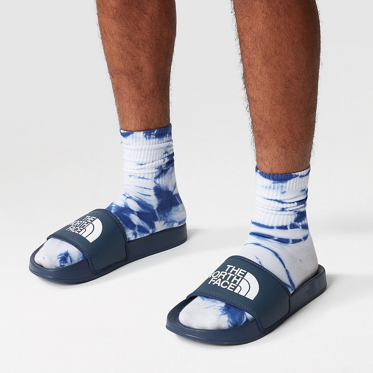 Pantofola Base Camp Slide III blu con logo The North Face