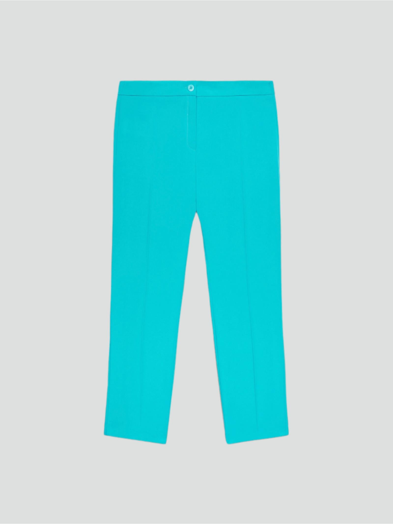 Pantalone Donna Dritto in Tessuto Fluido con Piega Stirata