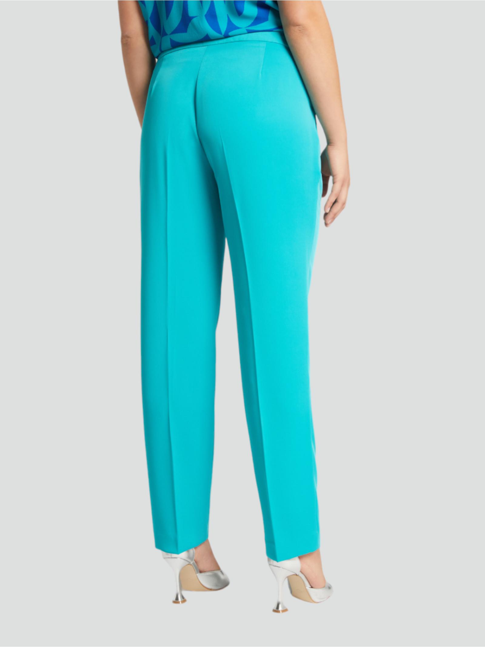 Pantalone Donna Dritto in Tessuto Fluido con Piega Stirata