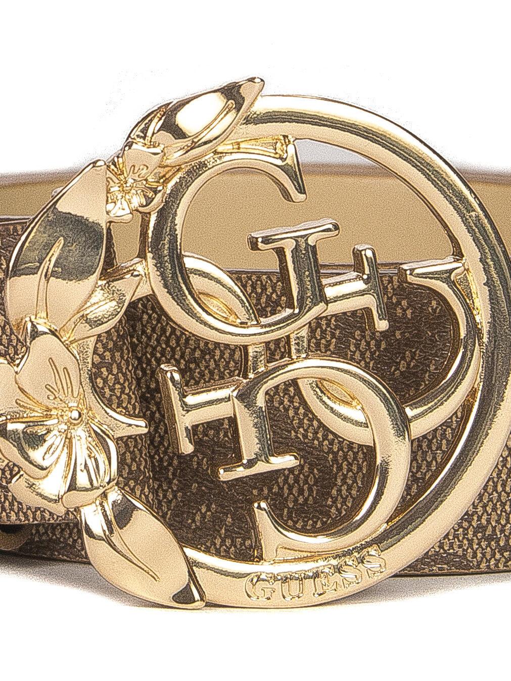 Cintura "Emera" Beige con Logo 4G e Fibbia Floreale