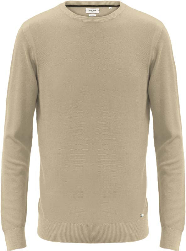 Pullover color corda in cotone punto riso da uomo