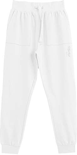 Pantaloni Jogger Bianchi con Vita Elasticizzata e Logo Ricamato