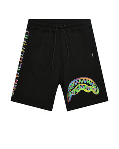 Bermuda Neri con Logo Sprayground Multicolor e Tasche Funzionali