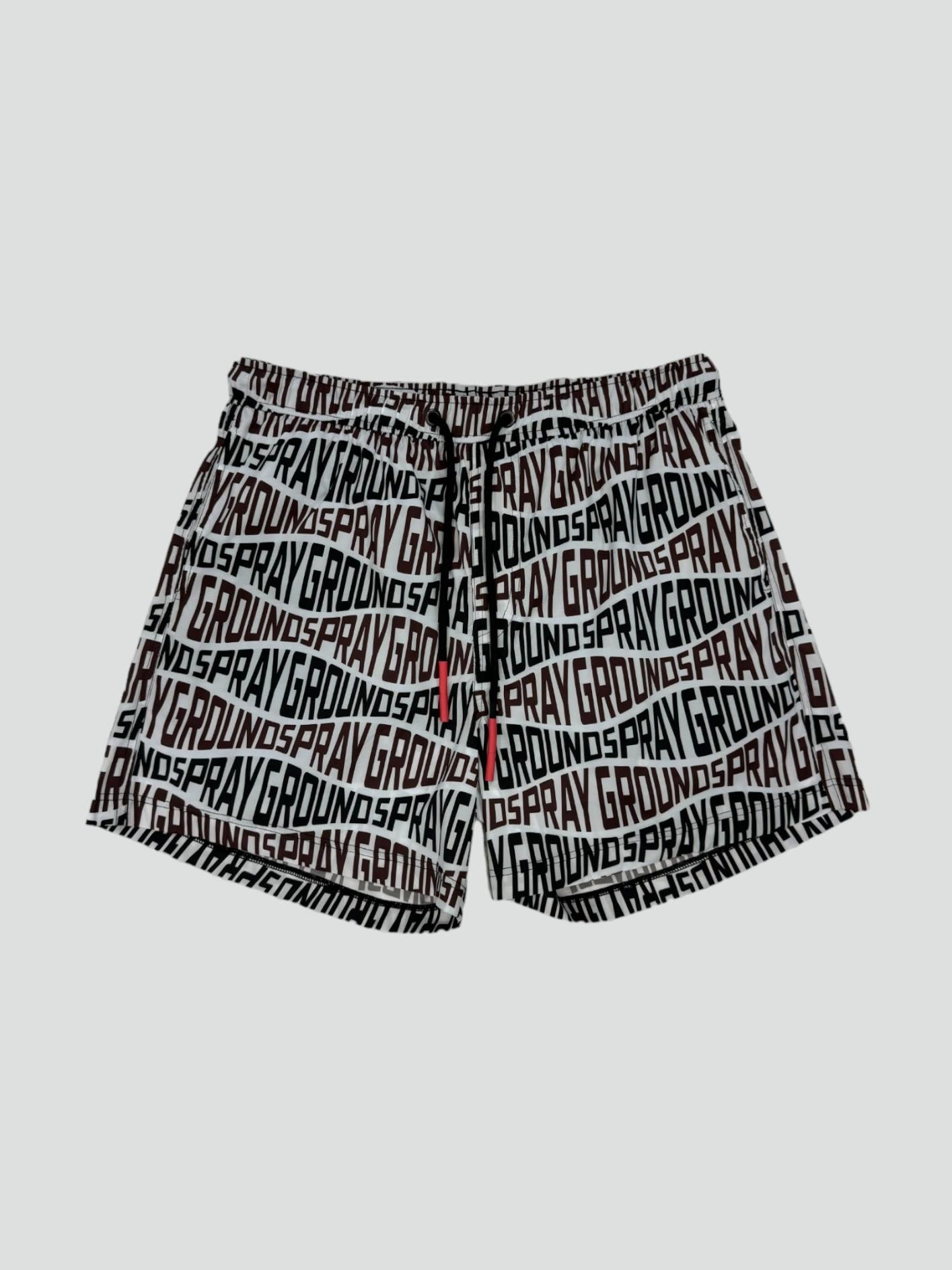 Costume da Bagno Sprayground nero con Stampa All Over Logo