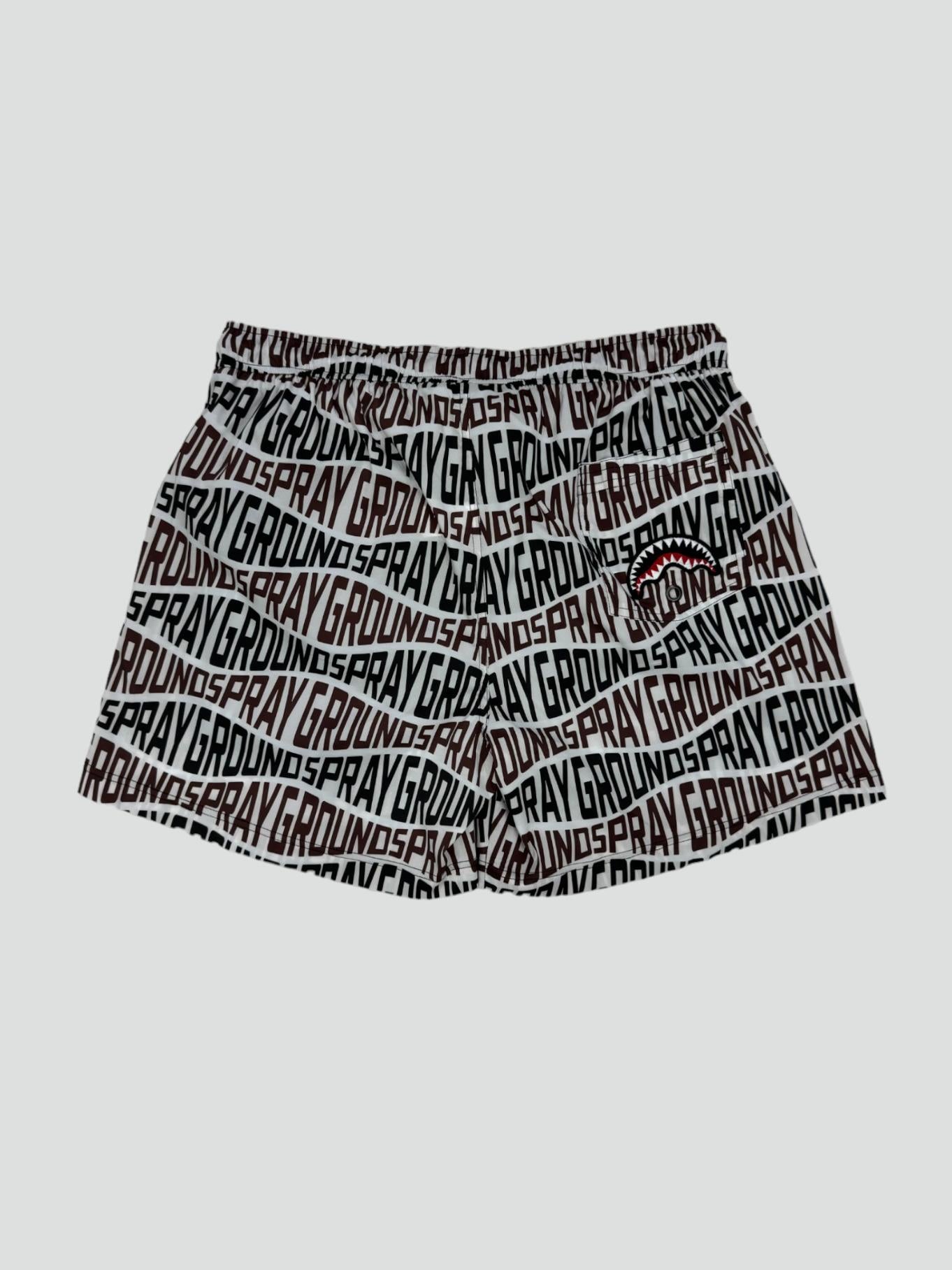 Costume da Bagno Sprayground nero con Stampa All Over Logo