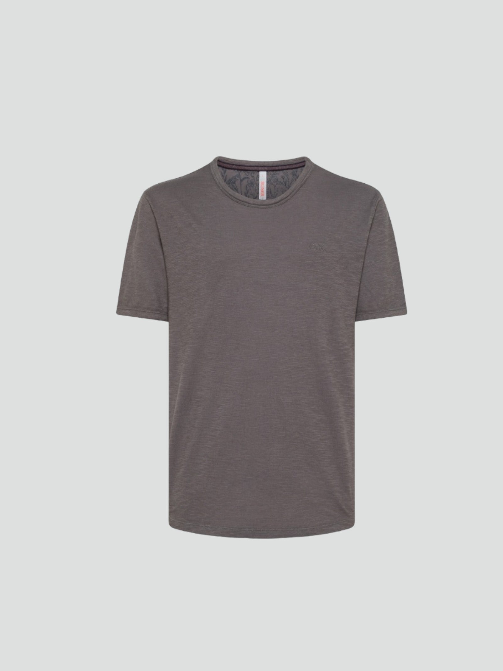T-shirt inchiostro da uomo in cotone fiammato con logo tono su tono