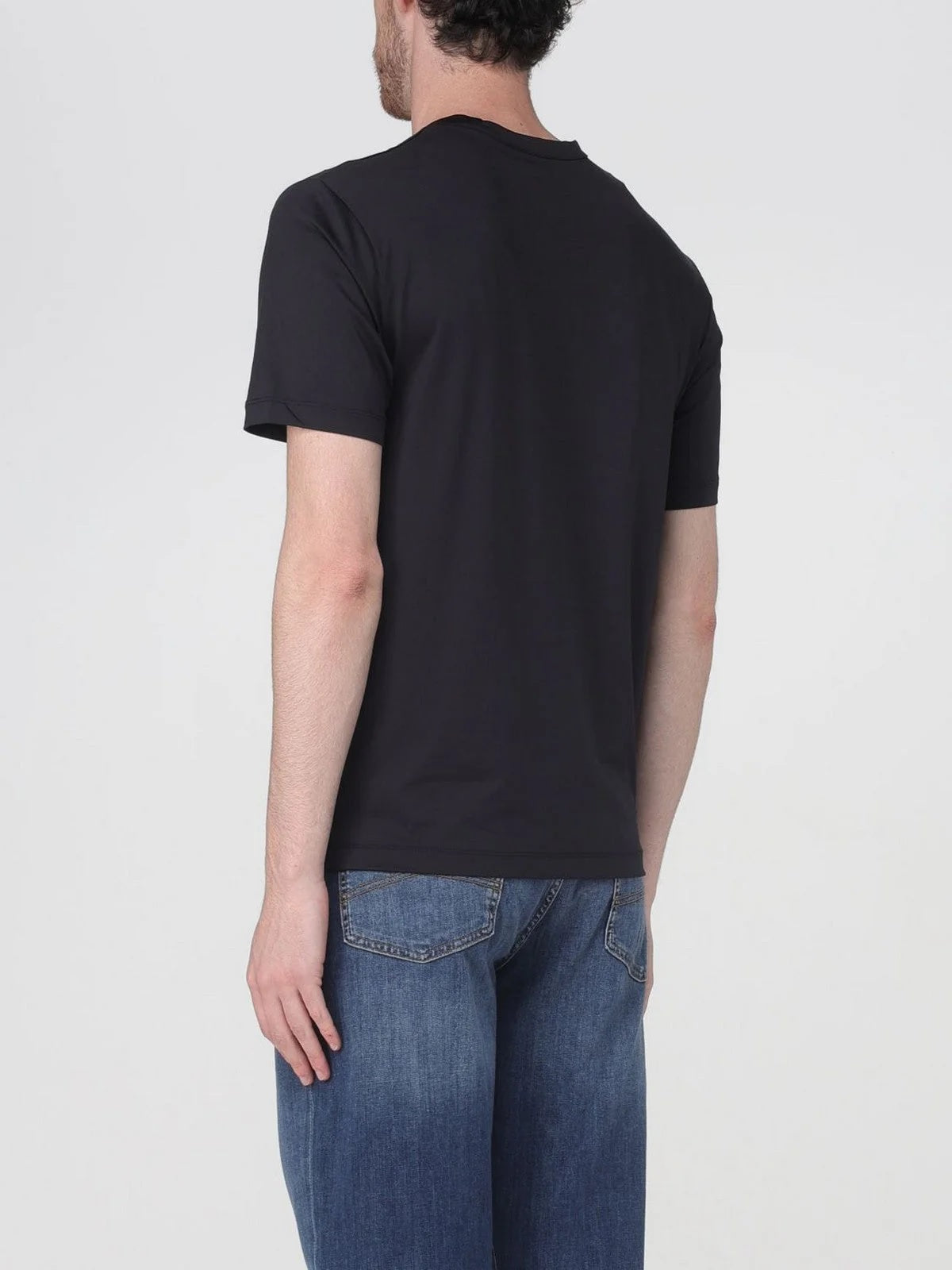 T-shirt Tecnica "Jason" nera in Tessuto Traspirante con Scudo Logo