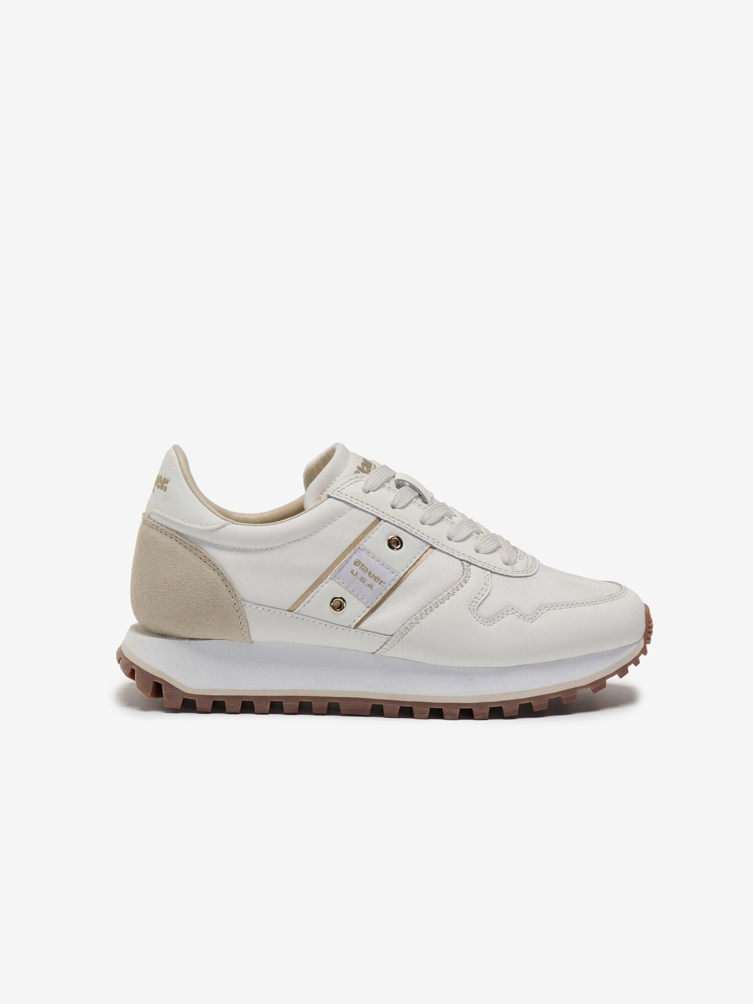 Sneaker "MILLEN03" Beige e Bianco in Nylon e Suede