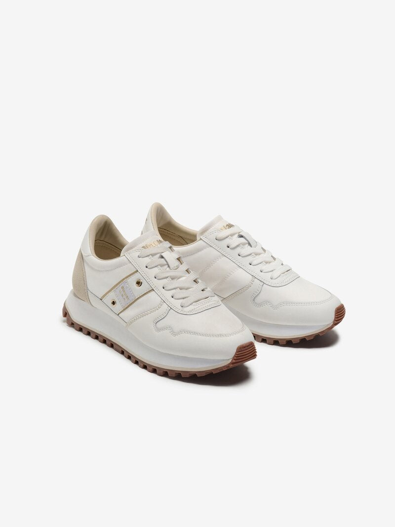Sneaker "MILLEN03" Beige e Bianco in Nylon e Suede