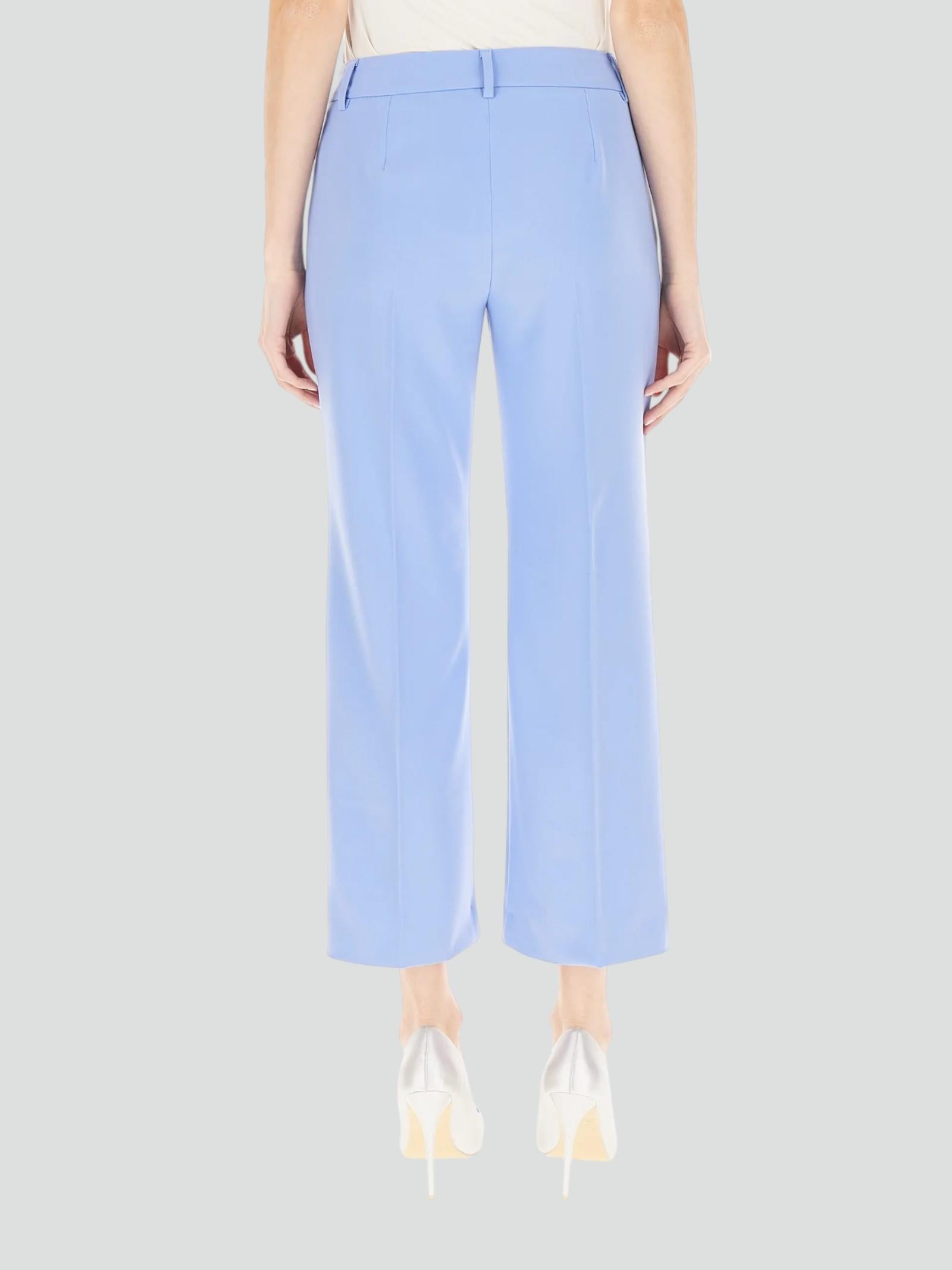 Pantalone "Eloise" azzurro in Tessuto Stretch Elegante
