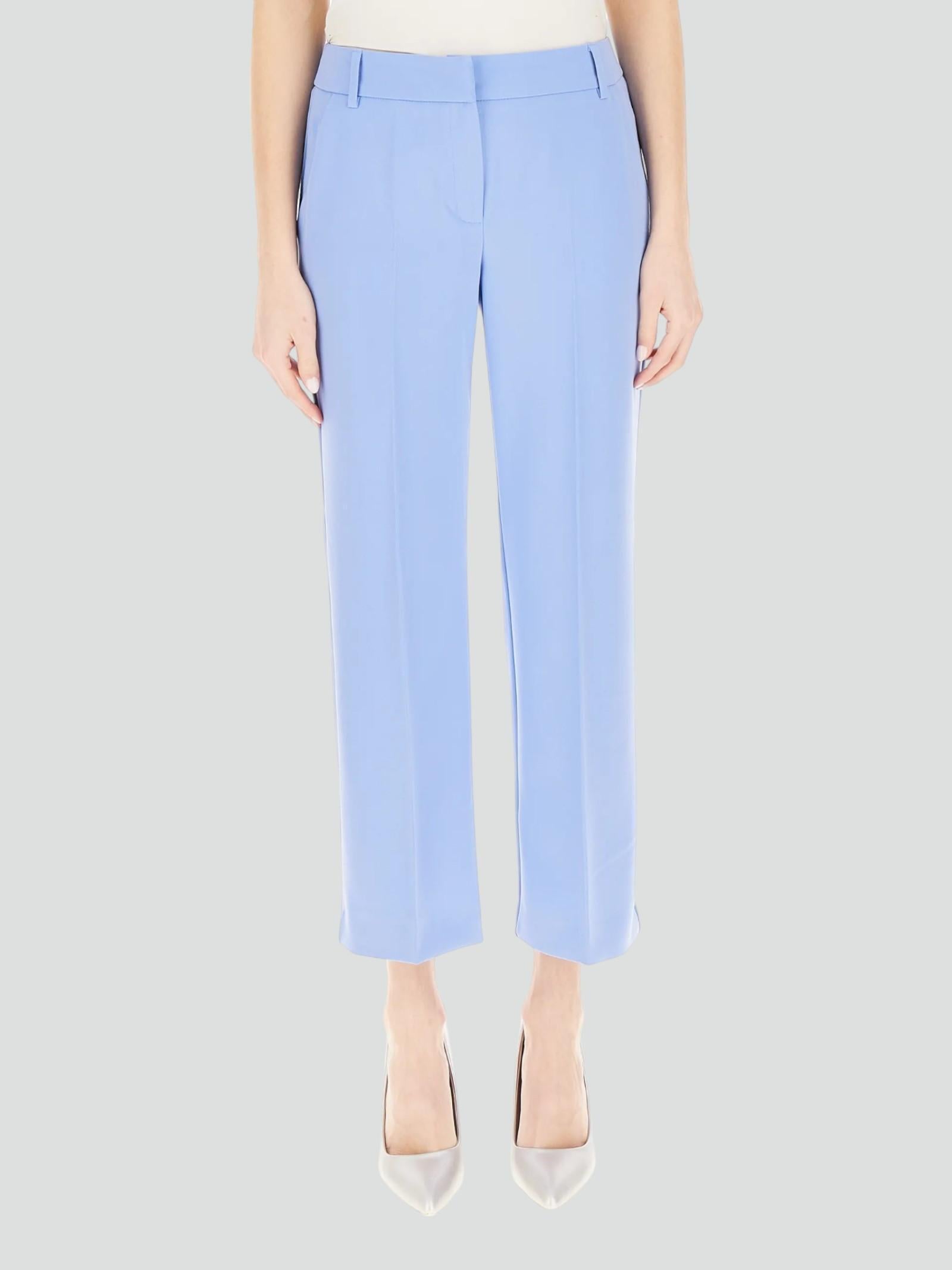 Pantalone "Eloise" azzurro in Tessuto Stretch Elegante