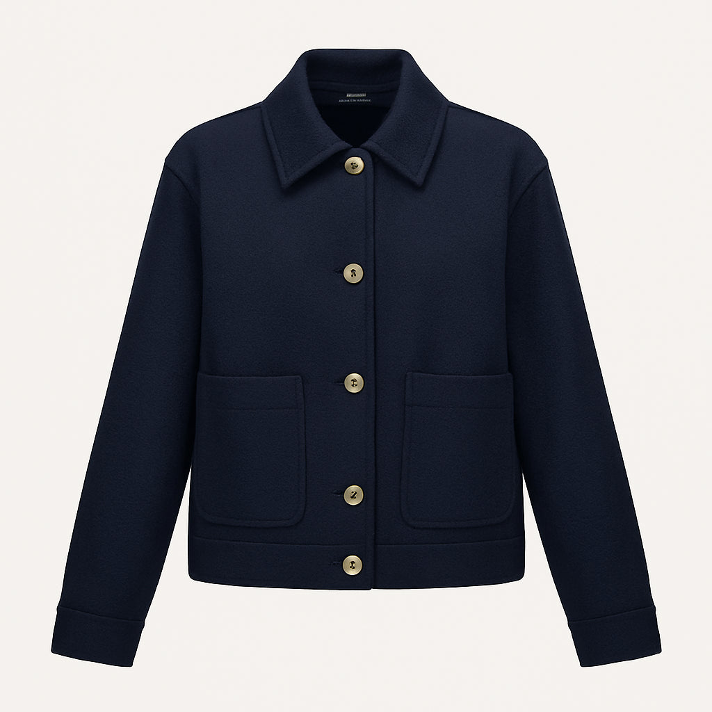 Giacca "Error" Blu navy in Lyocell e Cotone con Bottoni Dorati