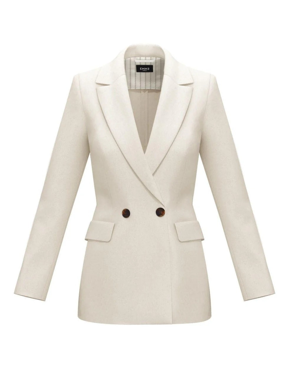 Blazer "Gemma" Bianco in Jersey con Doppiopetto e Rever Classico